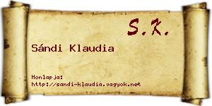 Sándi Klaudia névjegykártya