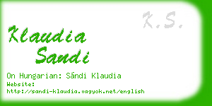 klaudia sandi business card